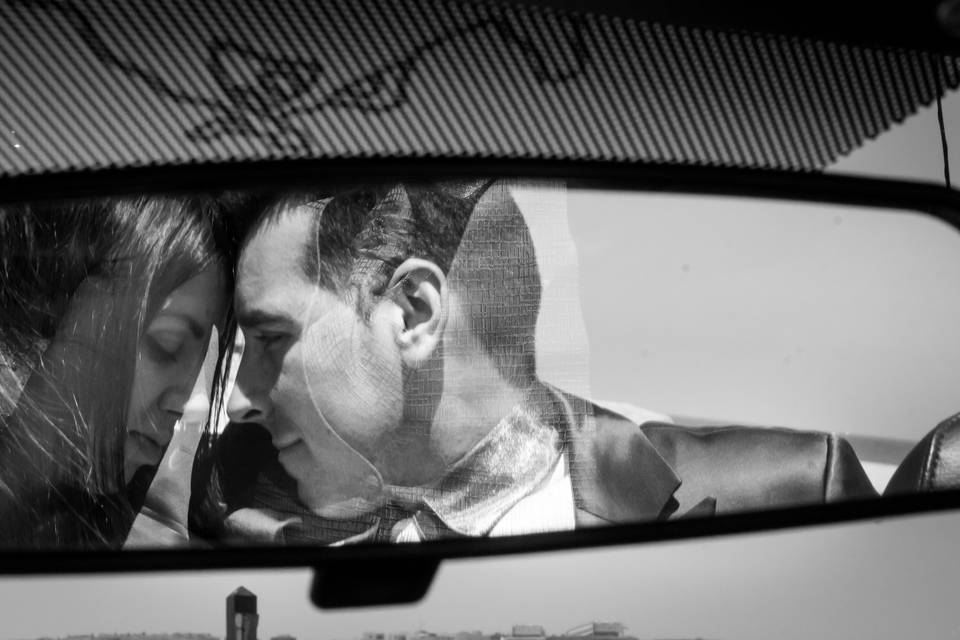 Fotografia casal no carro