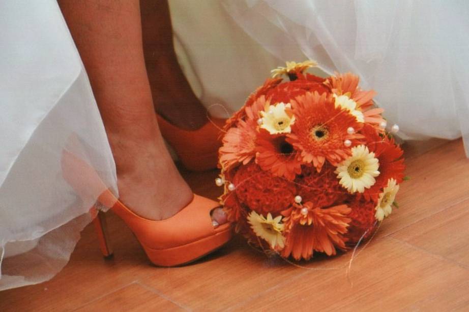 Bouquet de noiva laranja