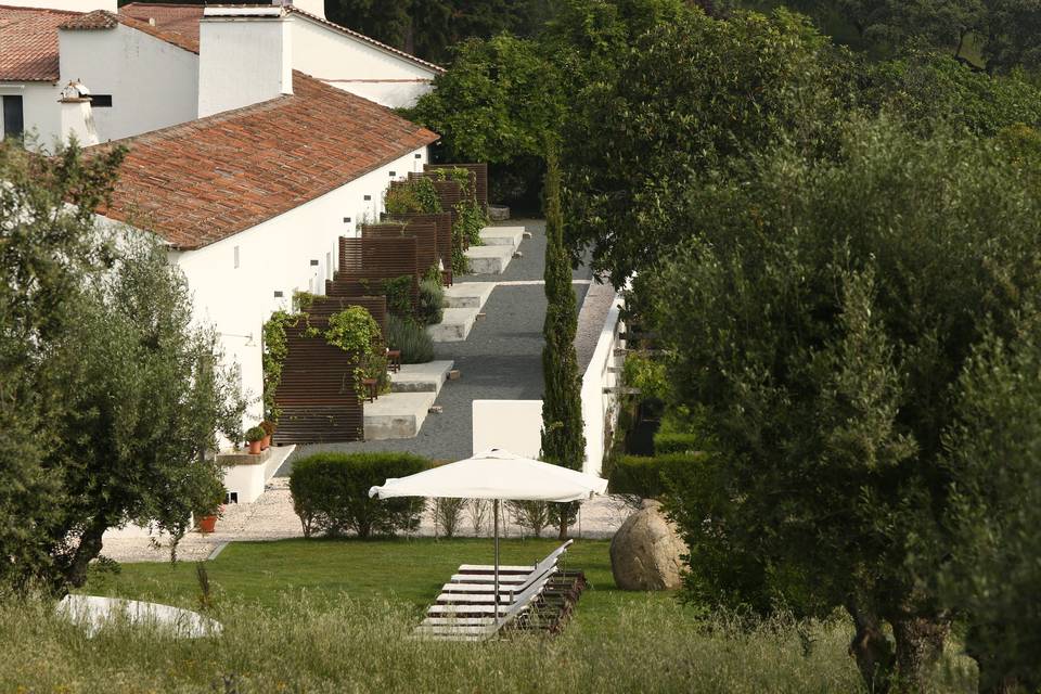 Fachada dos quartos