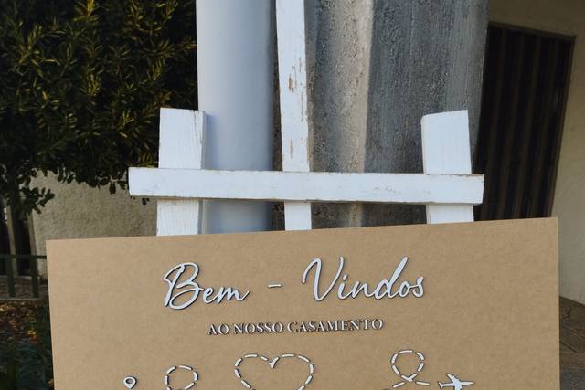 Placa de boas vindas