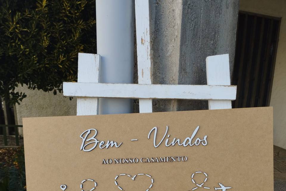 Placa de boas vindas
