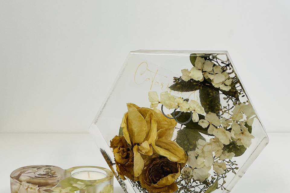 Flores em resina