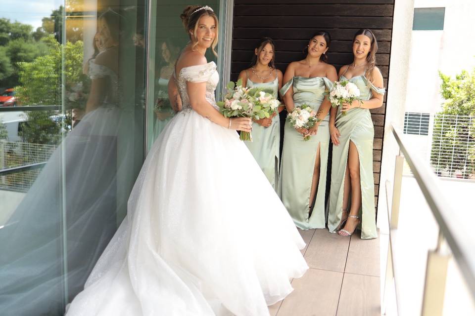 Noiva Adriana e damas de honor