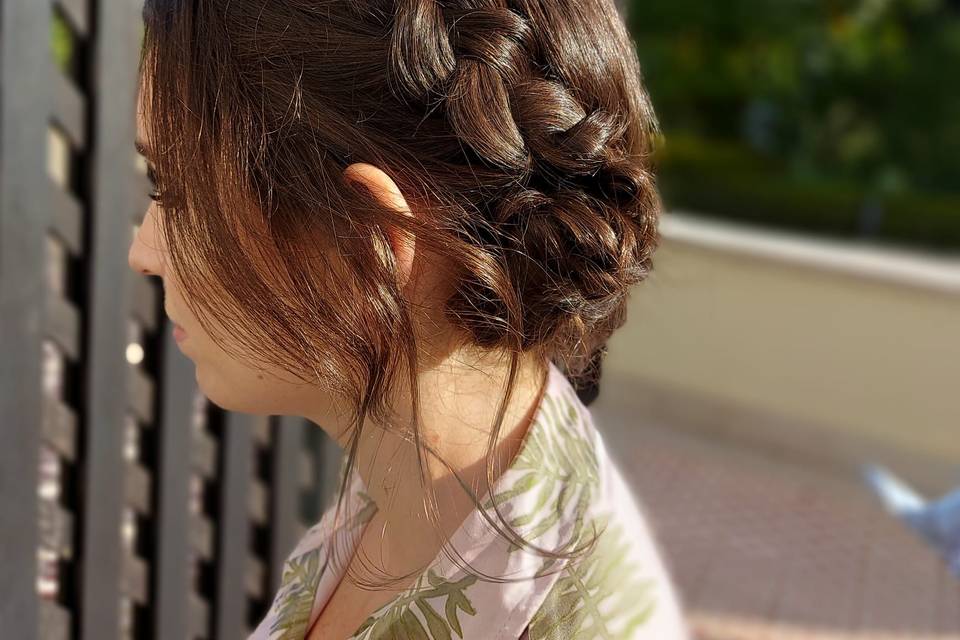 Side updo with braid