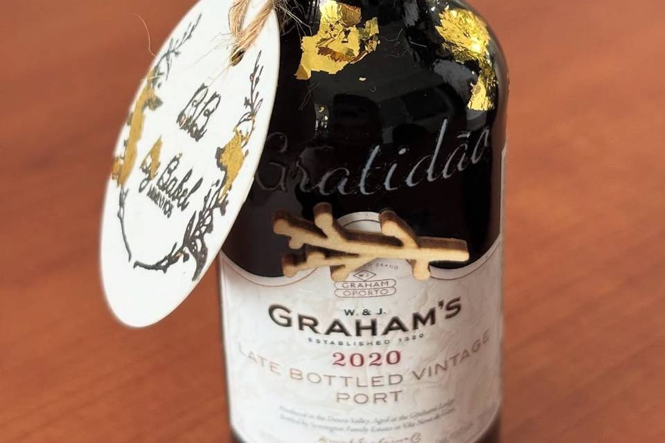 Garrafinha folha ouro