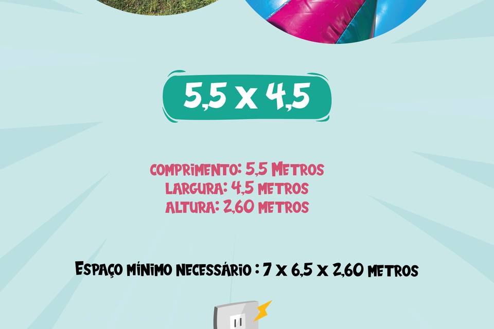 Insuflável 5,5 x 4,5 m