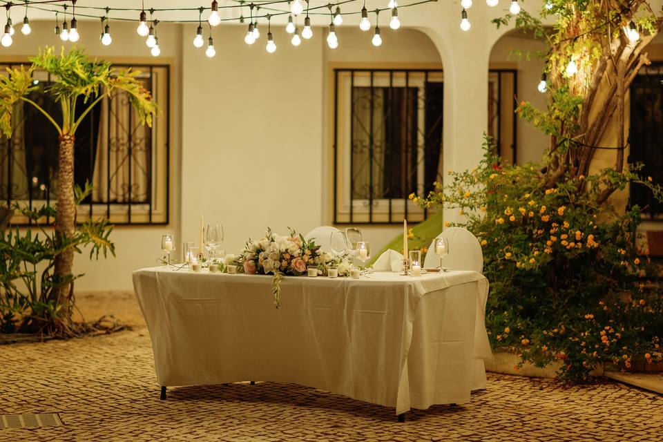 Mesa dos noivos+velas
