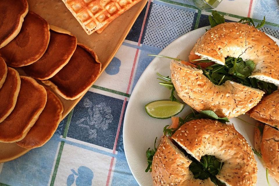 Bagels e panquecas