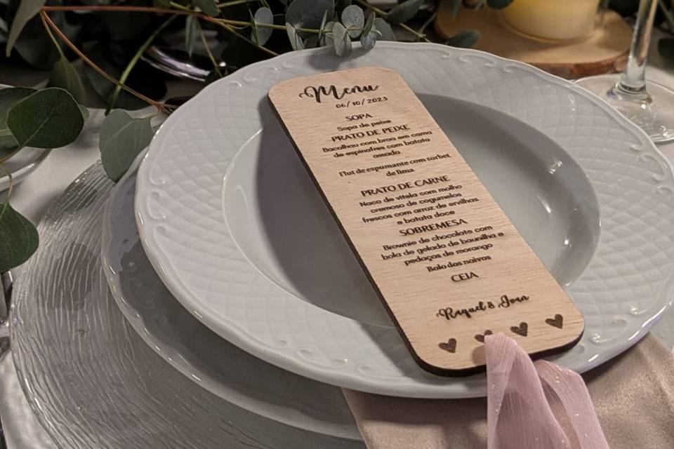 Menu da refeição - marcador