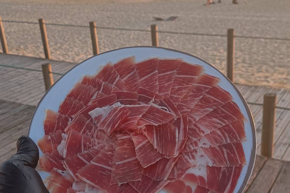 Corte à faca de presunto