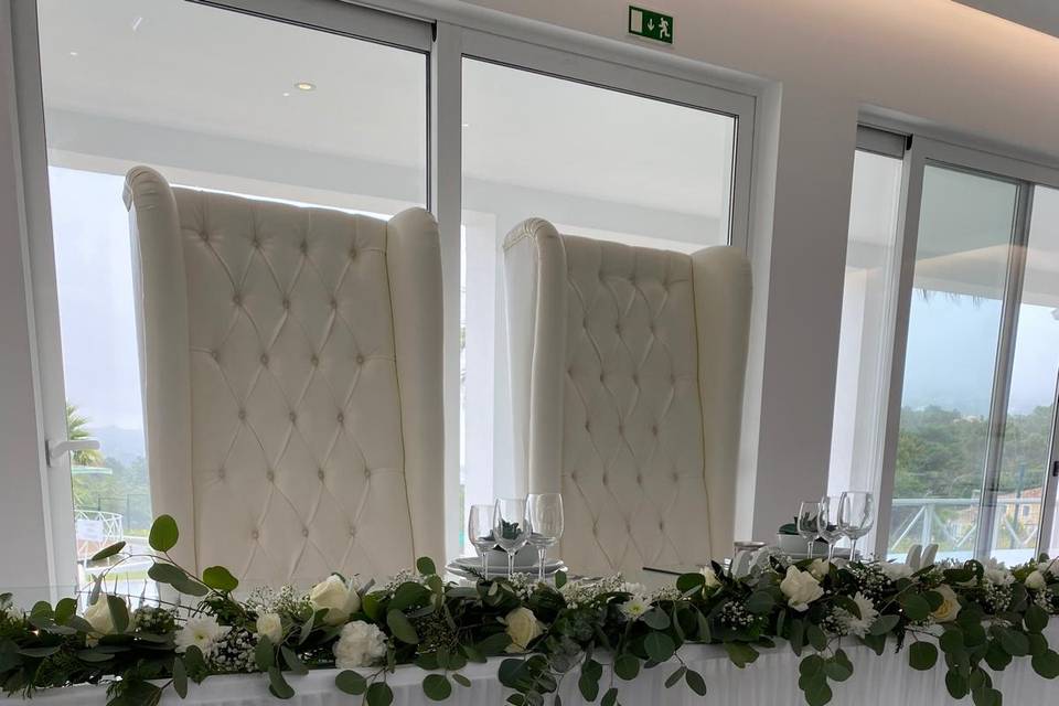 Decoração mesa dos noivos