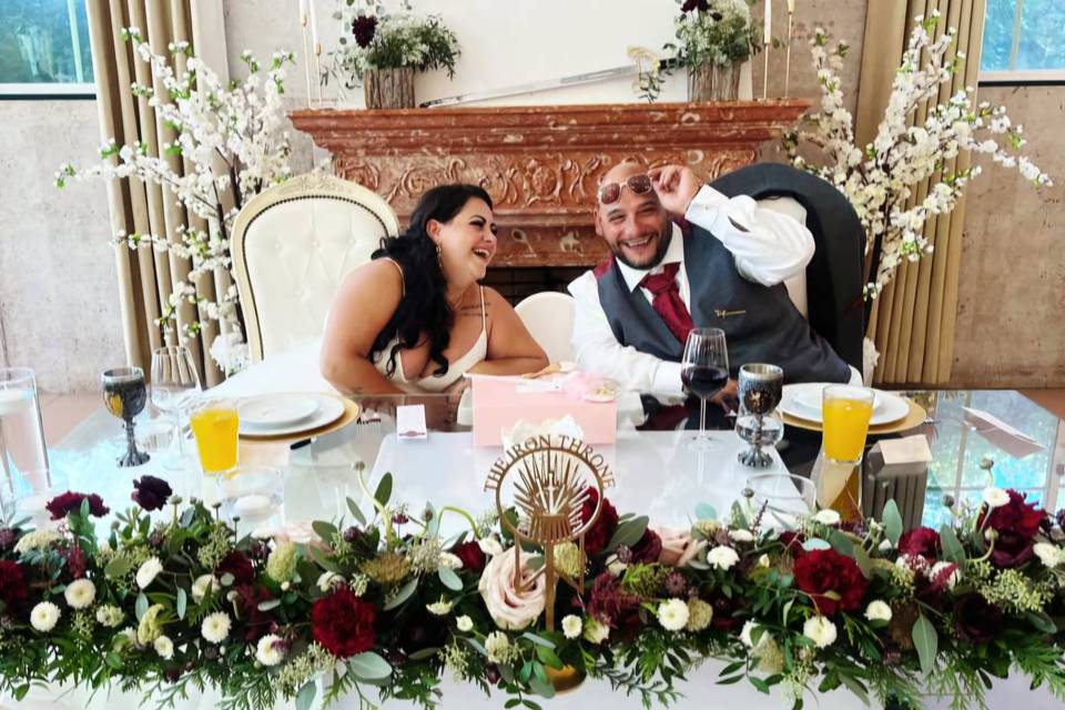 Decoração mesa dos noivos