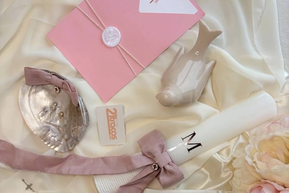 Velas de batismo personalizada