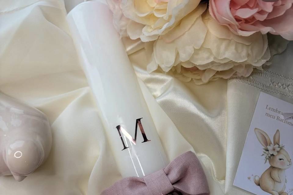 Velas de batismo personalizada
