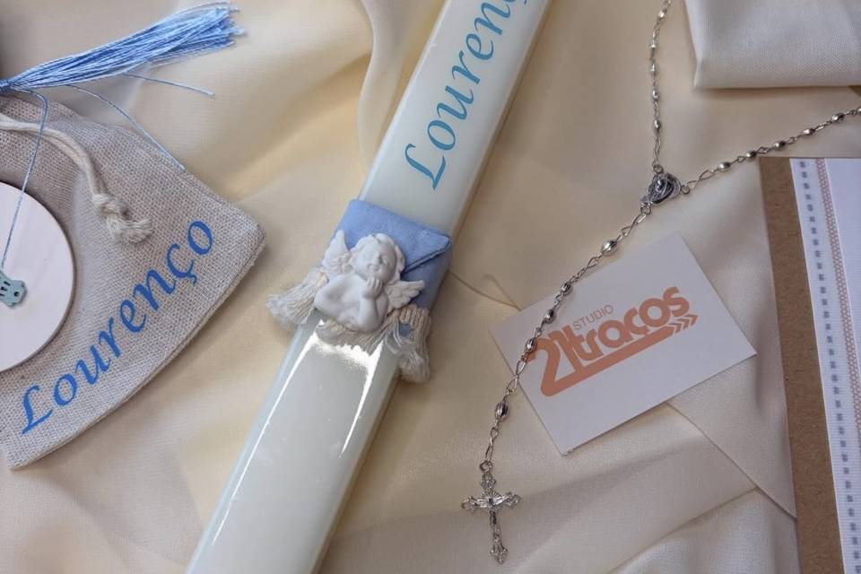 Velas de batismo personalizada