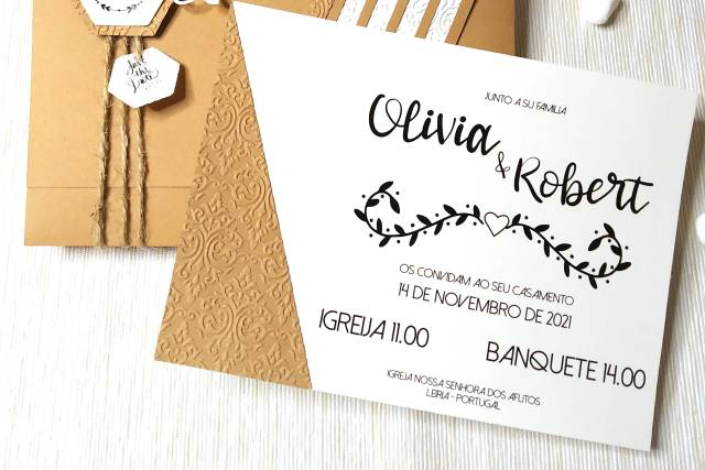 Convite Rustik com Envelope