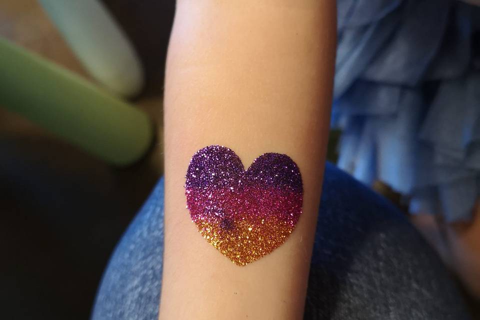 Glitter Tattoo Coração