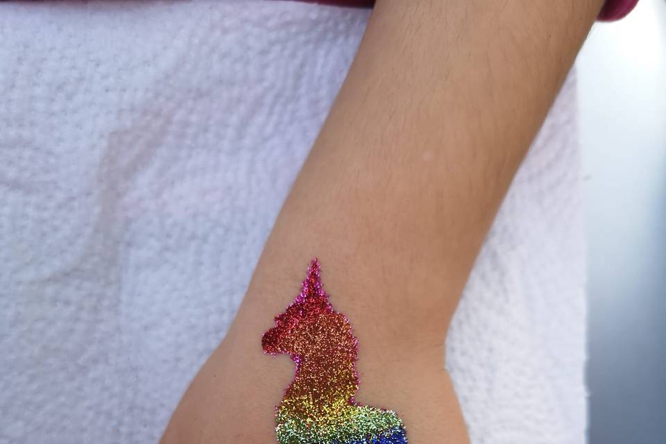 Glitter Tattoo Unicórnio