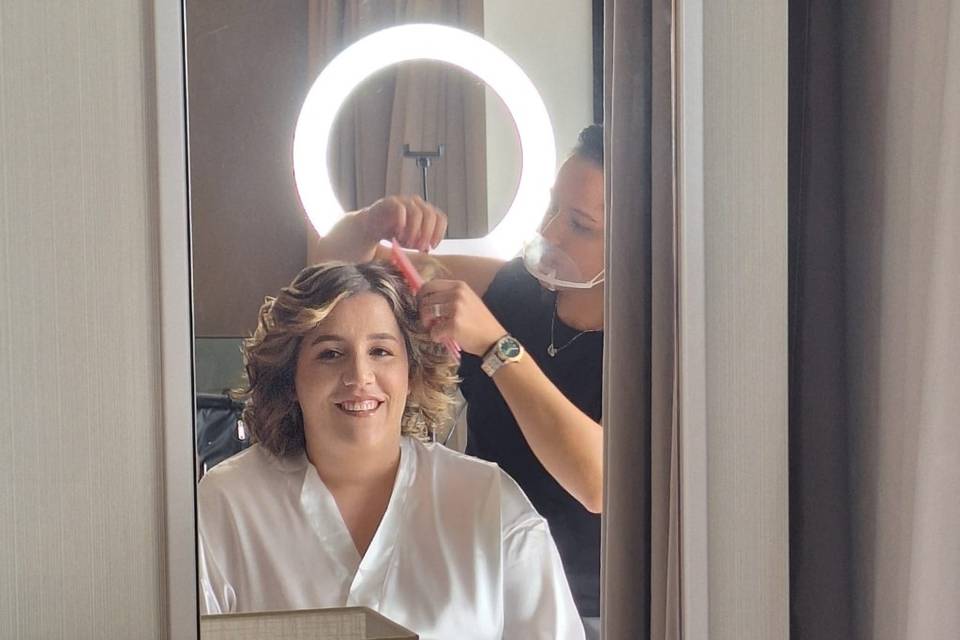 Preparação do penteado