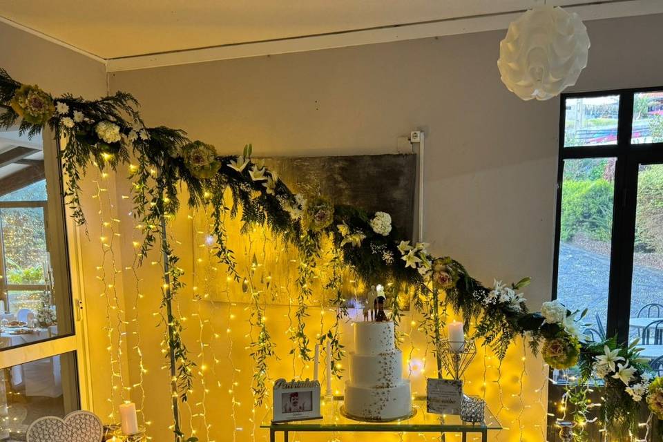 Decoração Floral Mesa do bolo