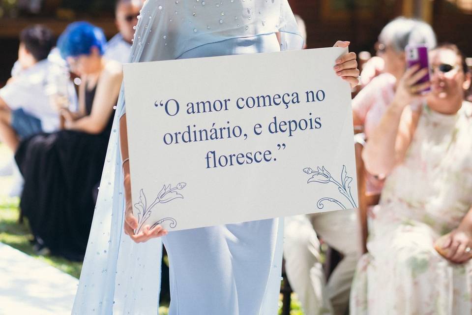 Placa para cerimônia