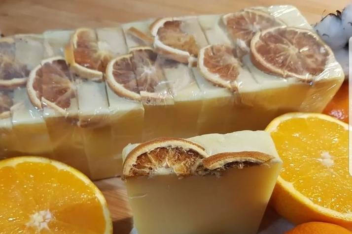 Sabonete artesanal de laranja
