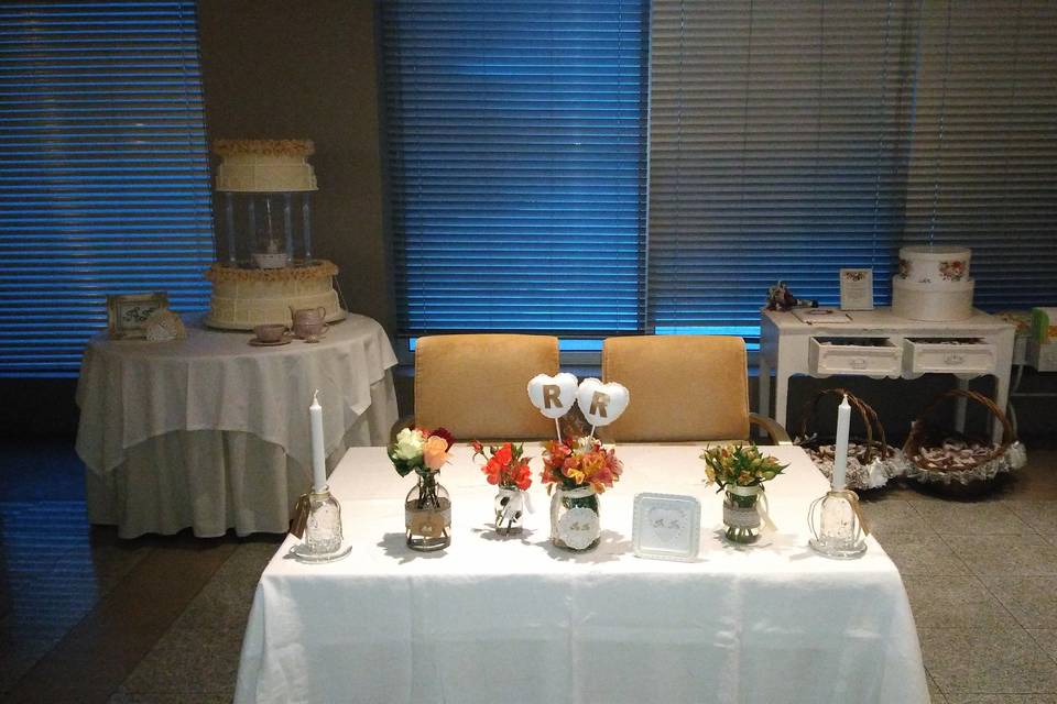 Exemplo de mesa para noivos