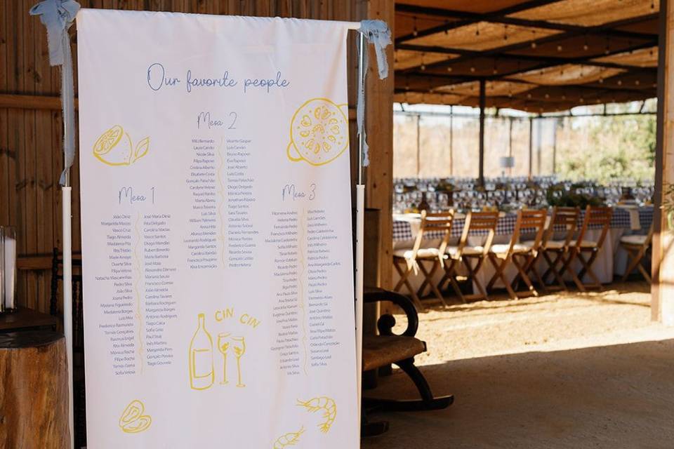 Seating plan em tecido