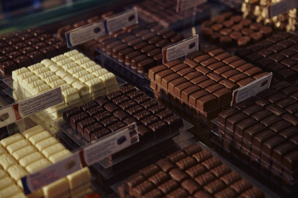 Variedade de chocolates