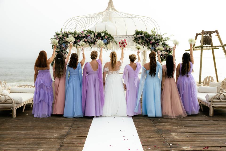 Noiva  e suas acompanhantes