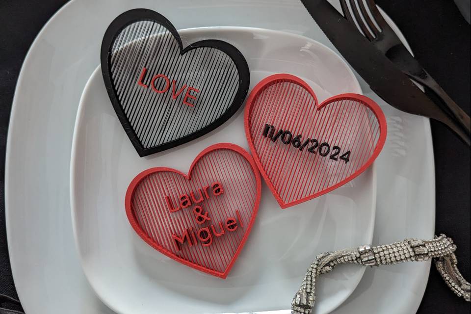 Corações personalizados