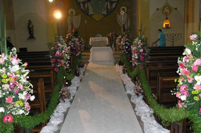 Decoração até ao altar