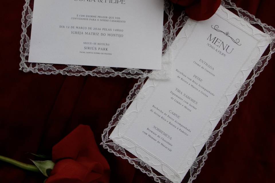 Convite e Menu de Renda