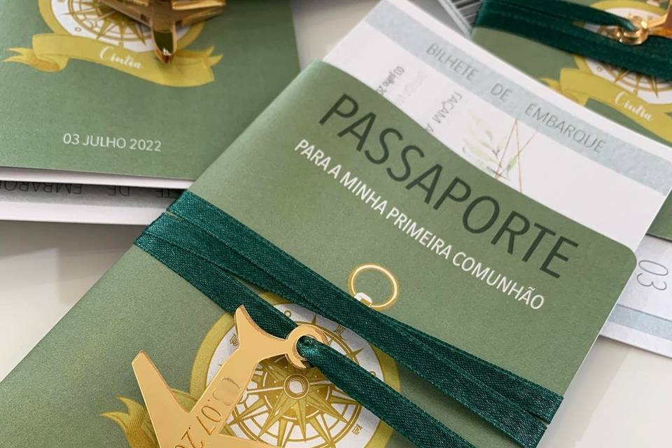 Convite passaporte com avião