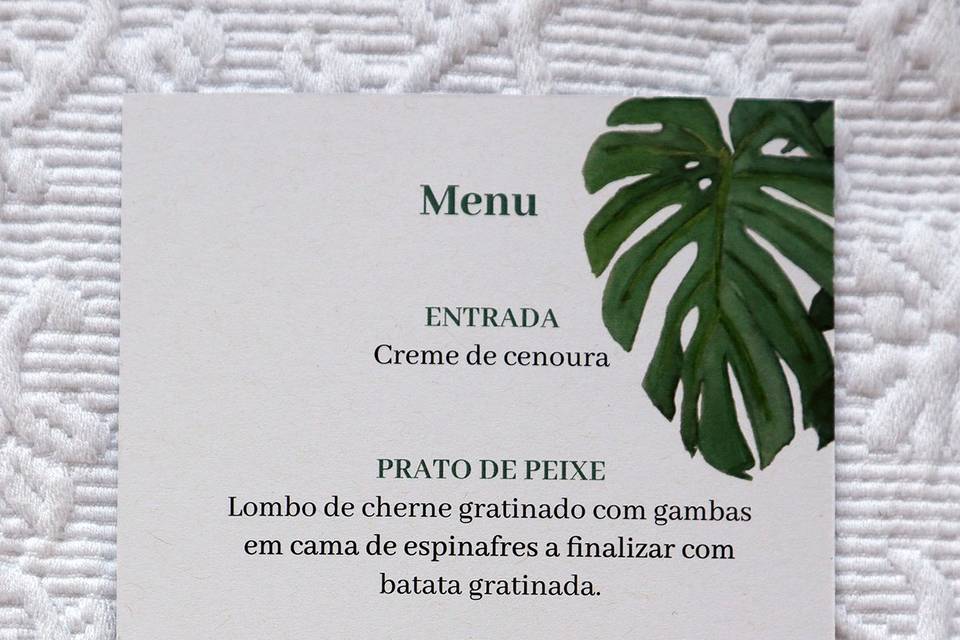 Menu monstera