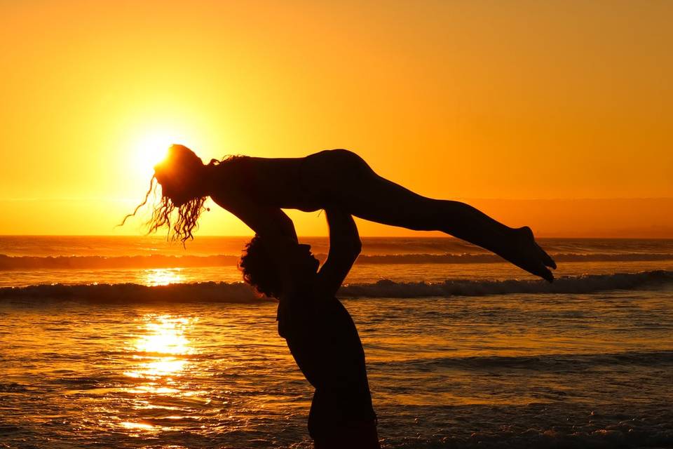 Foto de casal na praia