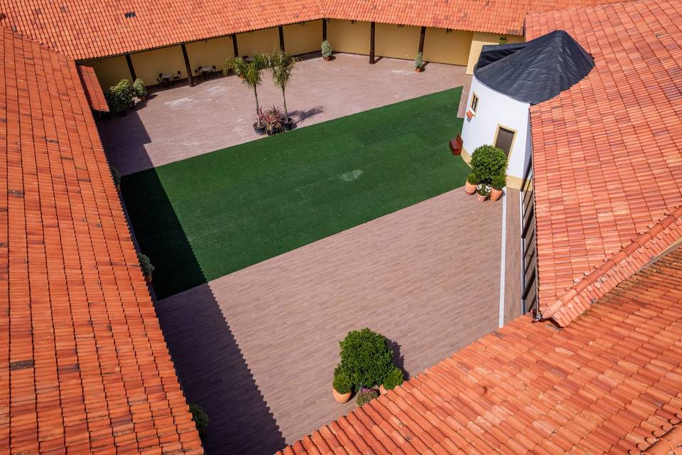 Vista de drone do espaço