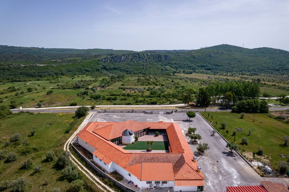 Vista de drone do espaço