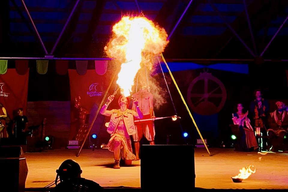 Fire juggling