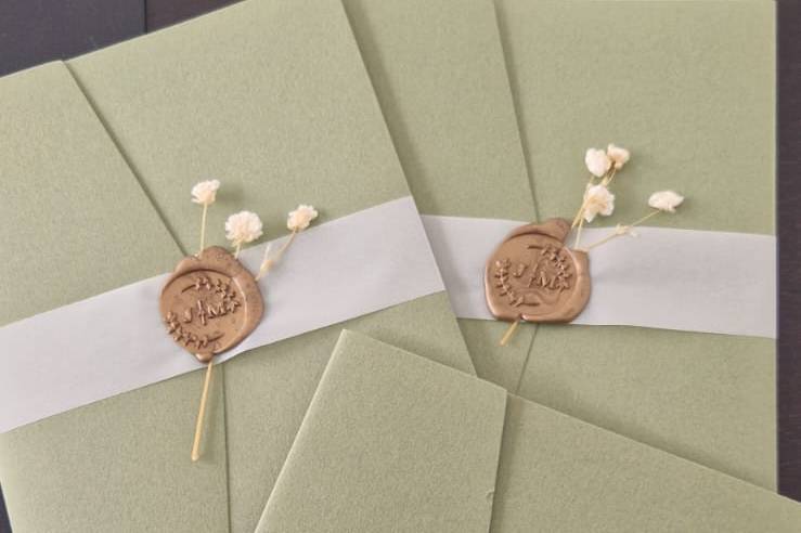 Envelope com selo personalizad