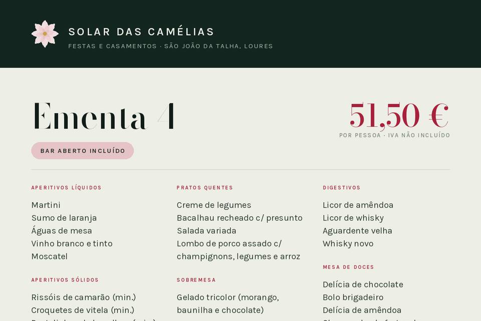 Ementa 4 — Bacalhau recheado