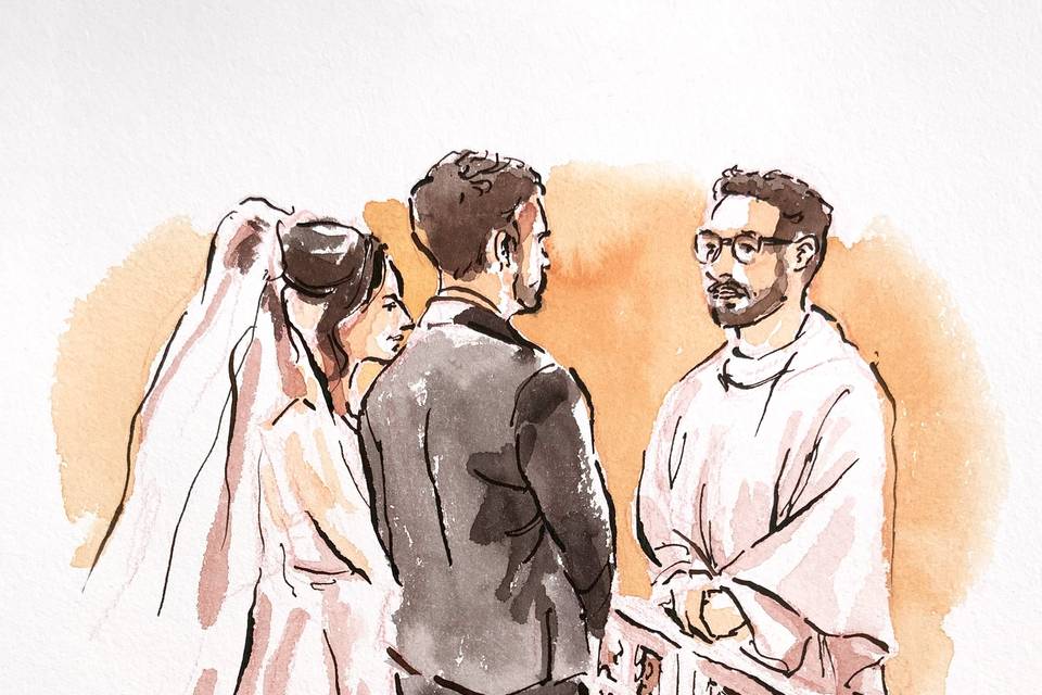 Casamento ilustrado: cerimónia