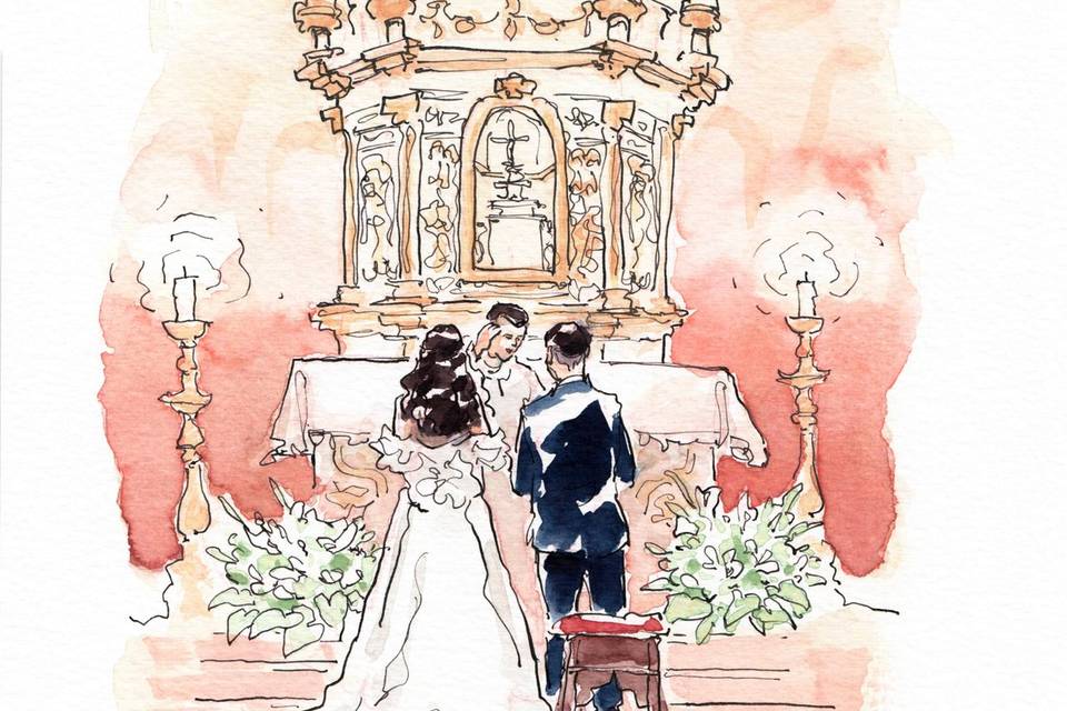 Ilustração de casamento