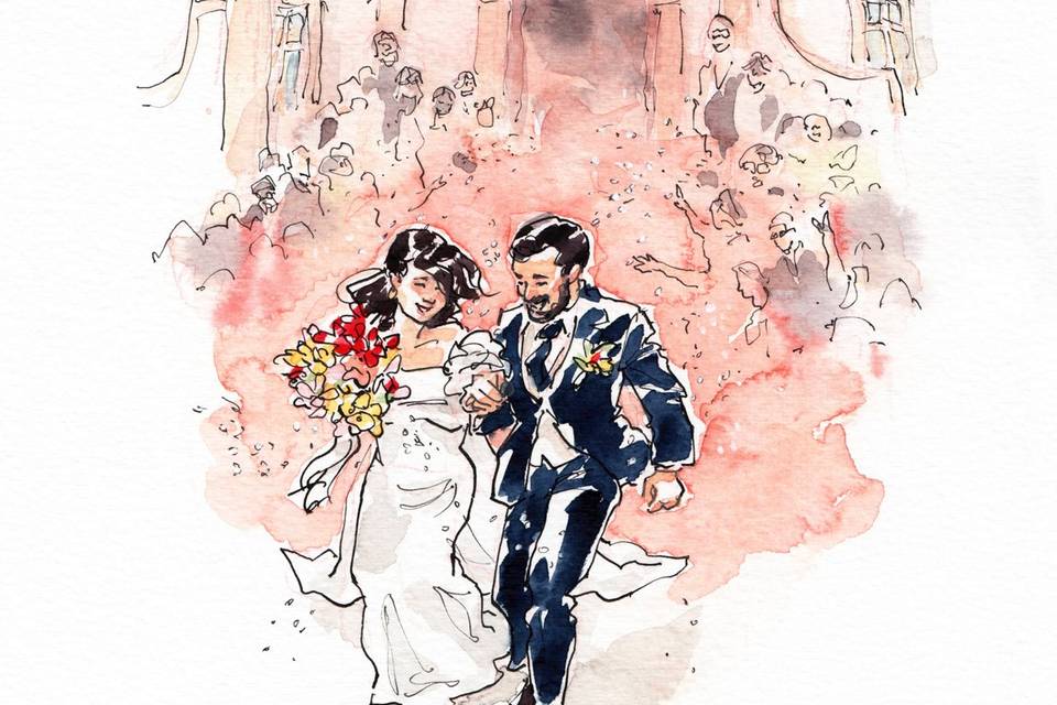 Ilustração de casamento