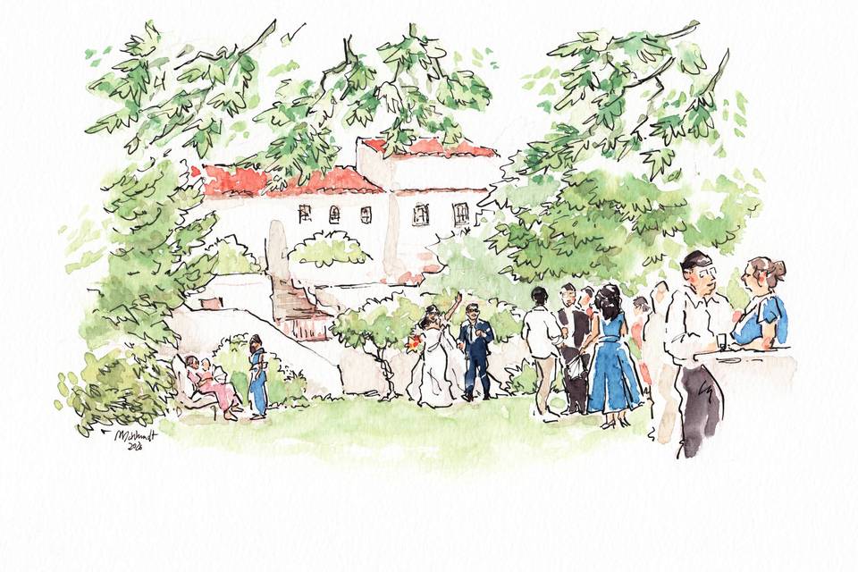 Ilustração de casamento