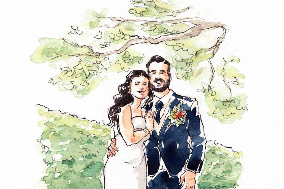 Ilustração de casamento