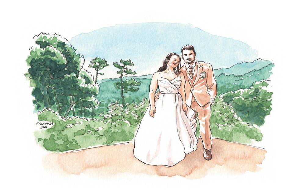 Ilustração de casamento