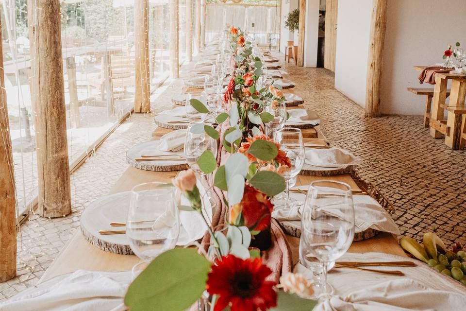 Decoração mesa convidados