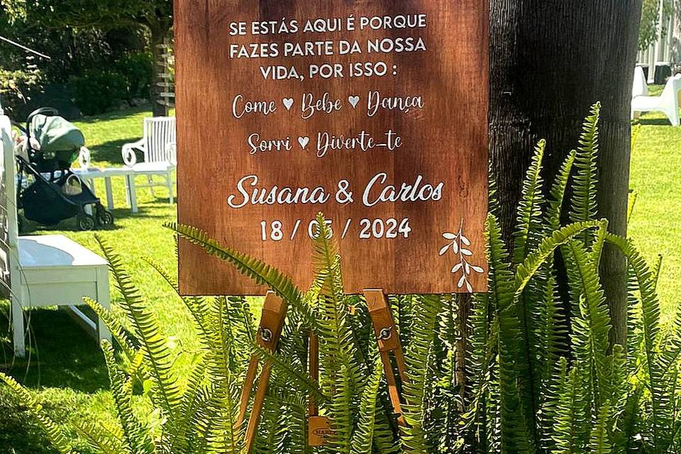 PLACA BEM VINDOS - madeira