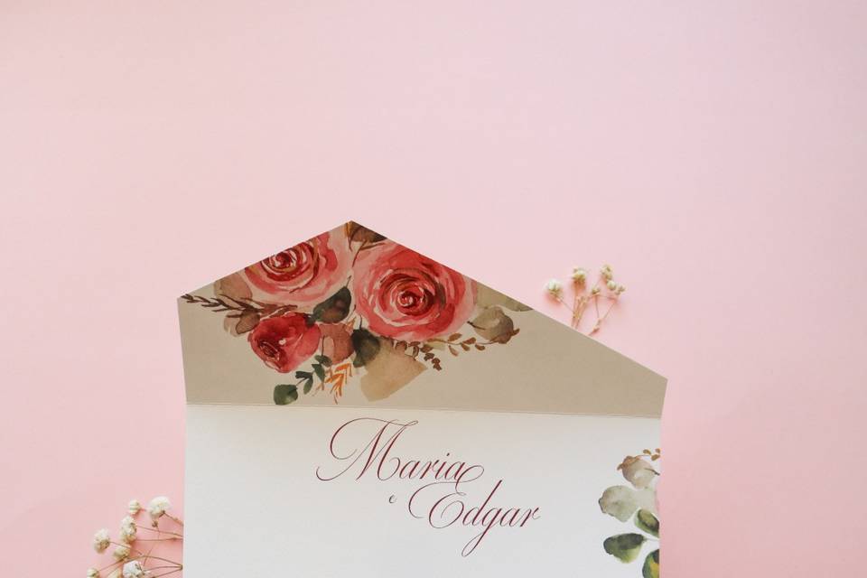 Convite aberto floral